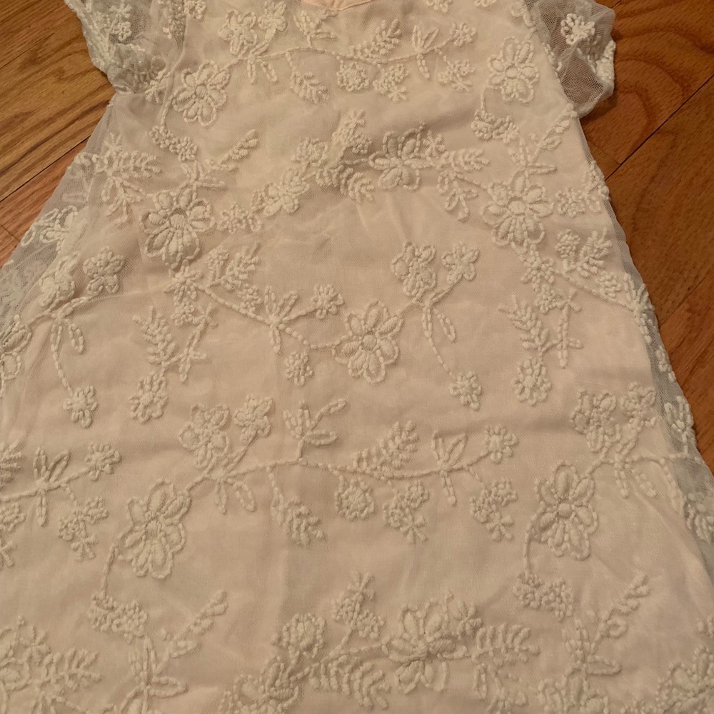 Zara blush pink lace dress